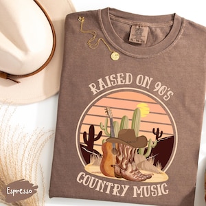 Raised on 90s Country Comfort Colors®Shirt,90s Country Music,Country Concert Tee,Country Music Lover Tee,Western Cowgirl Shirt,Nashville Tee
