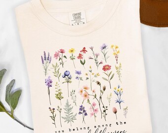 Maglietta Wildflowers Comfort Colors®: maglietta boho botanica