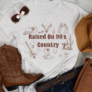Raised on 90s Country Shirt,90s Country Music,Country Concert Tee,Country Music Lover Tee,Western Cowgirl Tee,Nashville Tee,Retro Music Tee
