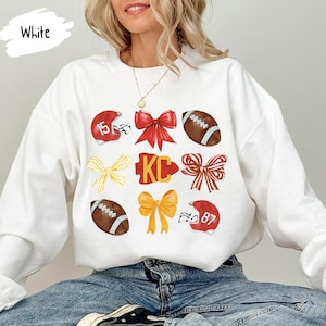 Coquette KC Chiefs Kansas City Football Sweatshirt,Kansas City Fan Shirt,Gift for Kansas City Fan,Kansas City Chiefs Retro Style Shirt