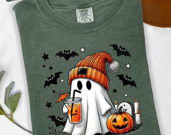 Ghost Halloween Comfort Colors Tee, Spooky Halloween Shirt