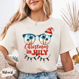 Christmas In July Shirt,Christmas In Summer Tee,Santa Summer Shirt,Tropical Christmas  Tee,Xmas Summer Tee,Xmas Beach Shirt,Aloha Christmas