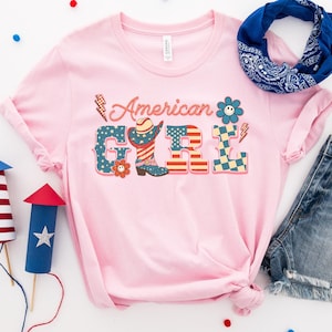 American Girl Shirt,Western 4th of July Shirt,Patriotic Women Tee,American Cowgirl Shirt,July 4th Western Tee,4th of July Toddler Shirt