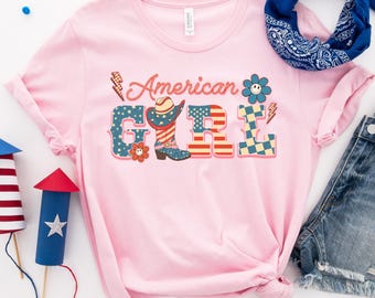Western 4th of July Cowgirl Shirt: Patriotic American Tee