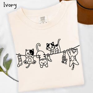 Hanging Cats Comfort Colors®Shirt,Funny Cat Shirt,Cat Mom Shirt,Gift For Cat Mom,Cat Mom Outfit,Cat Lover Tee,Cat Laundry Shirt,Cute Cat Tee