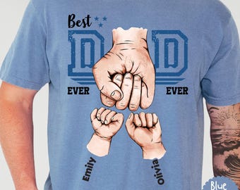Custom Dad Hands Comfort Colors Shirt, Father's Day Gift