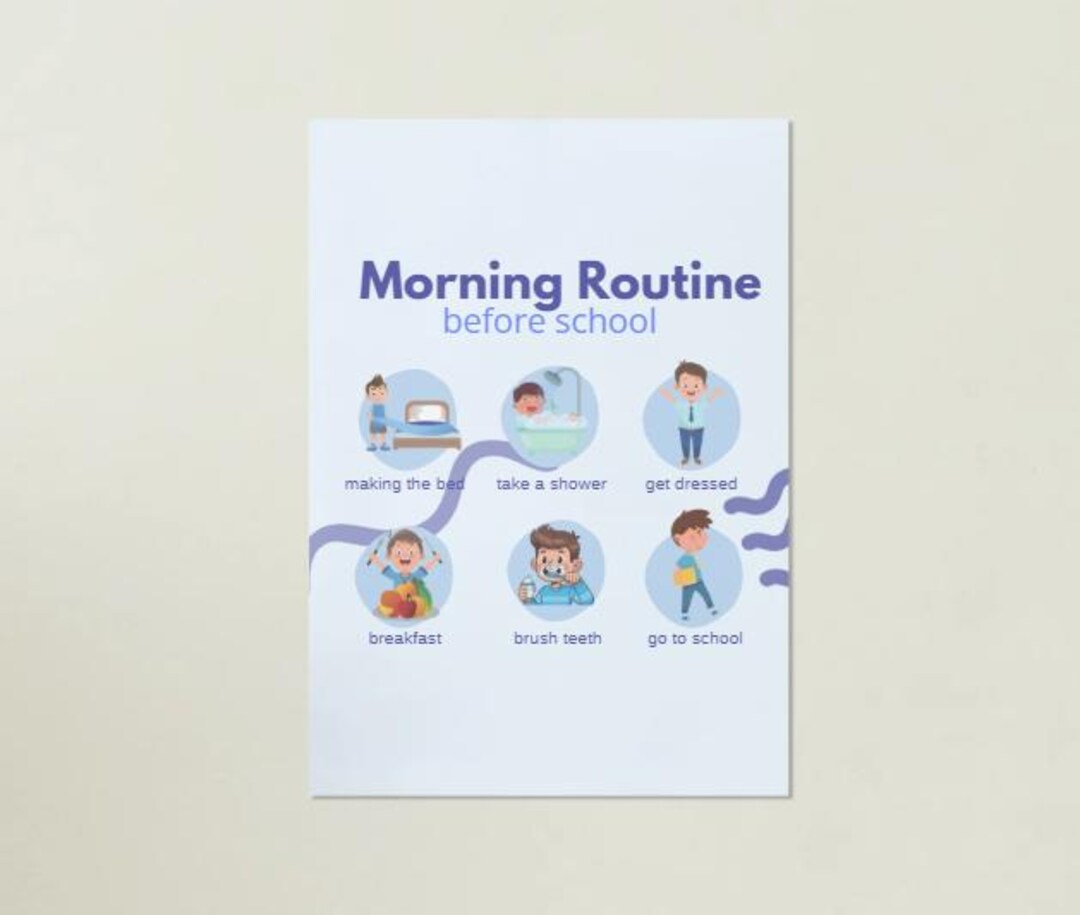 Morning Routine Visual Schedule for Kids Printable Daily Routine Chart ...
