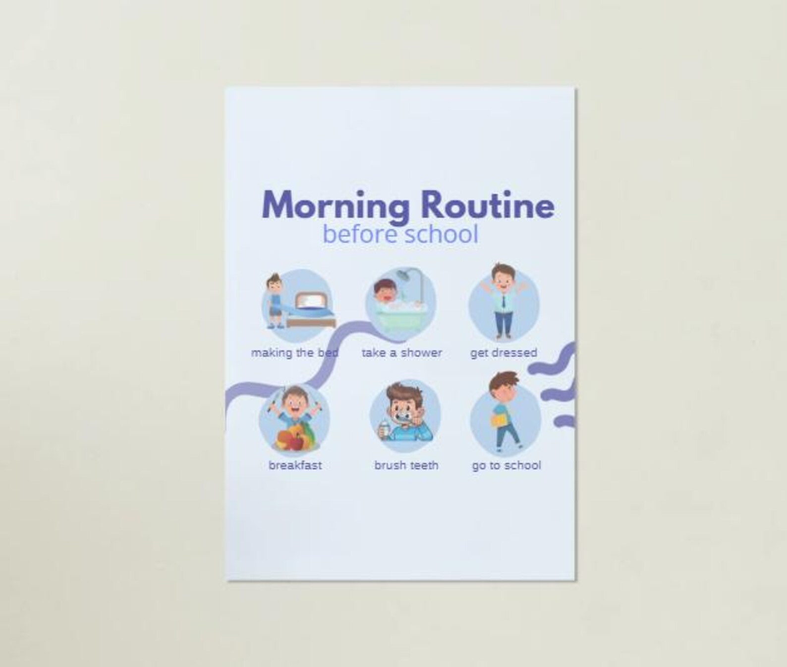 Morning Routine Visual Schedule for Kids Printable Daily Routine Chart ...