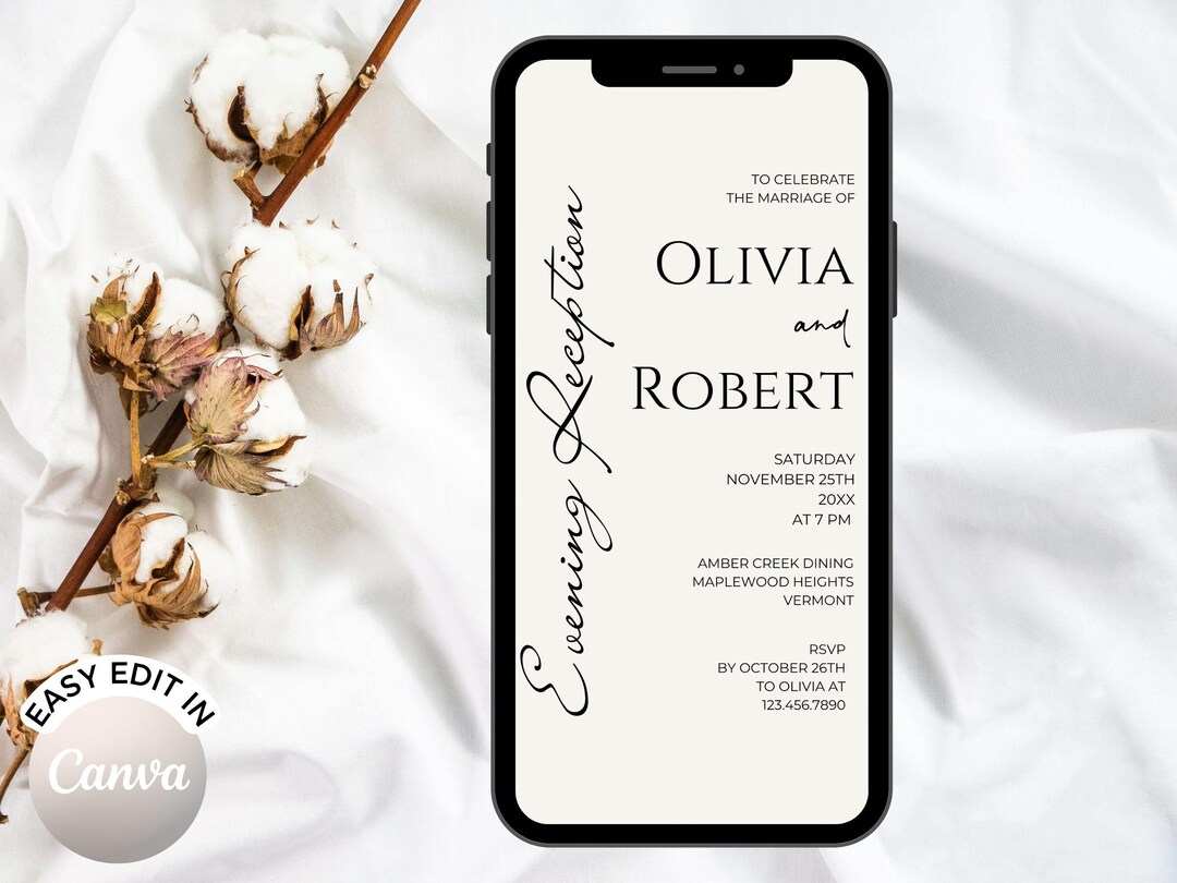 Electronic Evening Reception Invitation Template, Minimal Evening ...