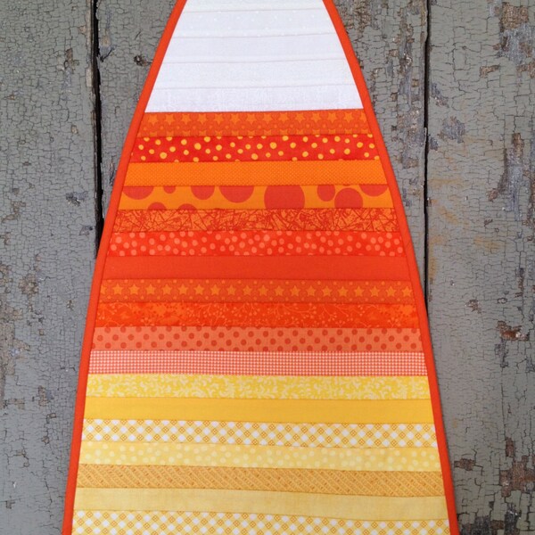 Candy Corn Quilted Table Runner for Halloween