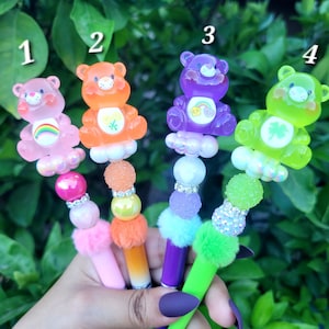 Care Bear Pen - Beaded Pen, Gifts, Characters, Rainbow Bears