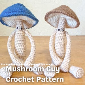 Whimsical Mushroom Guy Crochet Pattern – low-Sew Amigurumi Plushie | Beginner-Friendly PDF | Cottagecore Forest Decor