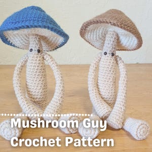 Whimsical Mushroom Guy Crochet Pattern – low-Sew Amigurumi Plushie | Beginner-Friendly PDF | Cottagecore Forest Decor