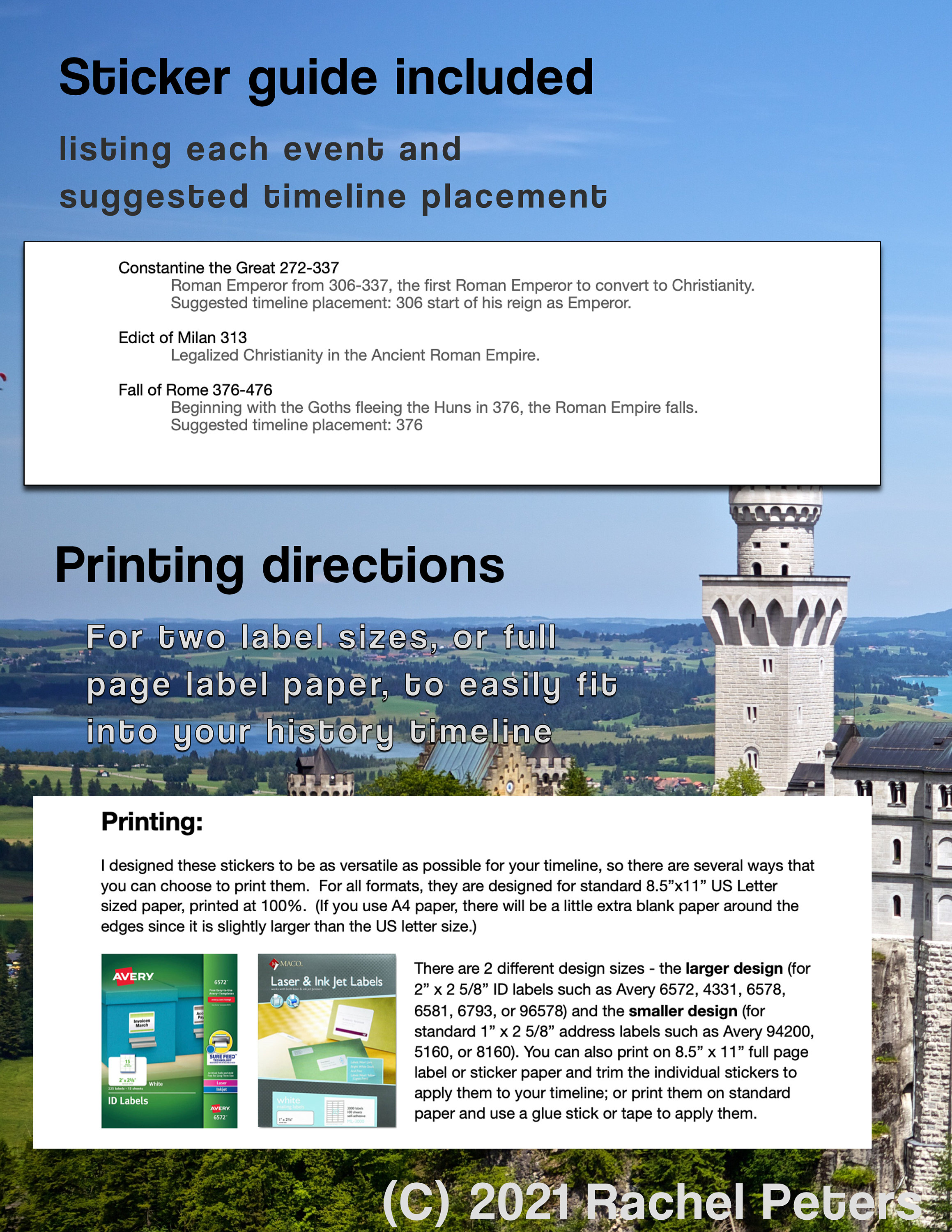 Timeline Stickers to Print for CC Challenge 2 Fall Semester ...