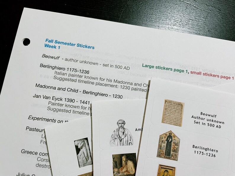 Small Timeline Stickers for Challenge 2 - Etsy