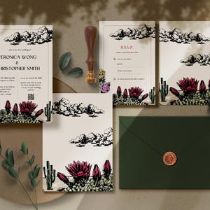 DIGITAL PRINTABLE 5x7 Wedding Invitation Template - Desert Mid Century Modern