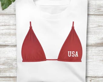 USA Bikini graphique PNG, téléchargement numérique patriotique, 4 juillet Sublimation