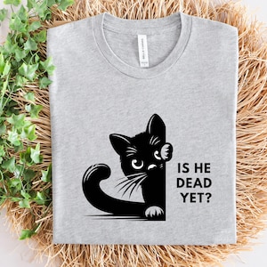 Is He Dead Yet Black Cat Shirt, Anti Trump Protest Shirt, Political Shirt, Subtle FDT, Funny Cat Shirt, Political Shirt, Resist And Persist