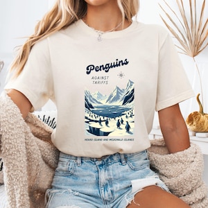 Penguins Against Tariffs Shirt: Funny Political Satire Tee