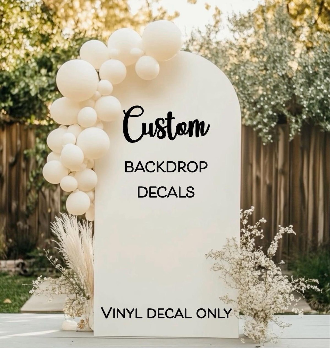 Party Backdrop Sticker Custom Party Backdrop Decal for Birthday Wedding Baby Shower Gender ...