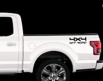 4x4 Truck Bed Decals For Dodge Ram Or Dakota - Black Vinyl Set (Left/Right/Upper Placement) 6 thumbnail image