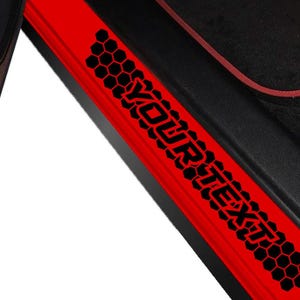 Honeycomb Custom Text Door Sill Decals Fits Dodge Challenger
