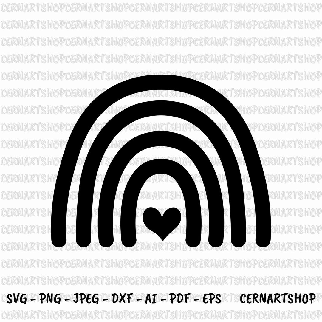 Rainbow With Heart SVG, Boho Cut File (digital Download) - Etsy