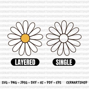 Daisy Svg, Daisy Png, Flower Svg, Daisy Flower Svg, Digital Download, Daisy Cut File, Flowers Svg, Cricut, Simple Daisy Svg, Layered Svg