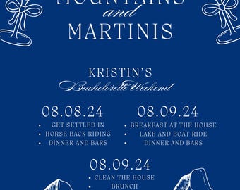 Mountains and Martinis Bachelorette Itinerary
