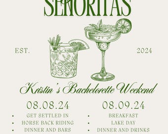 Itinerario de despedida de soltera de Margaritas y Señoritas