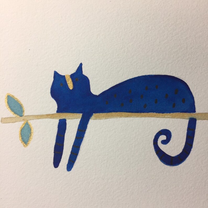 Simple Cat Illustration Nursery Decor Children S Art Whimsical Cat Painting Nursery Art Pet Art Original Watercolor Painting Watercolor Art Collectibles Delage Com Br