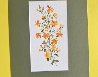 Flower, Flower illustration, original flower art, flower wall art, flower wall decor, small flower painting, flower watercolor, St. John’s