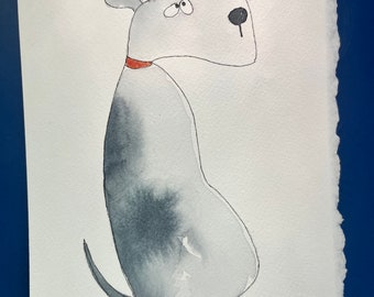 Custom pet portrait, painting from your photo, custom watercolor dog portrait, pen and ink drawing, simple dog watercolor painting, dog art