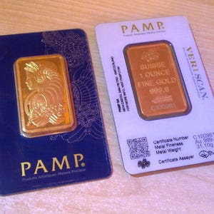 Suisse Pamp Bar 1 ounce Gold Plated / Gold Bar Plated