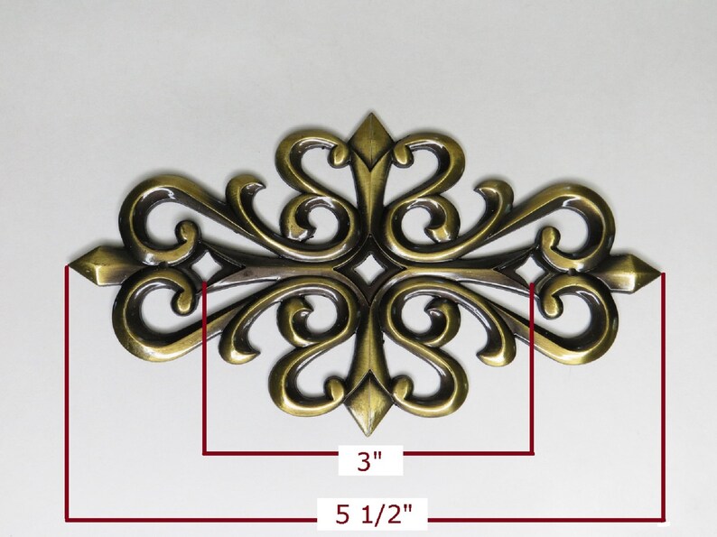 Vintage Drawer Pull Escutcheon Back Plate Antique Brass Finish Etsy