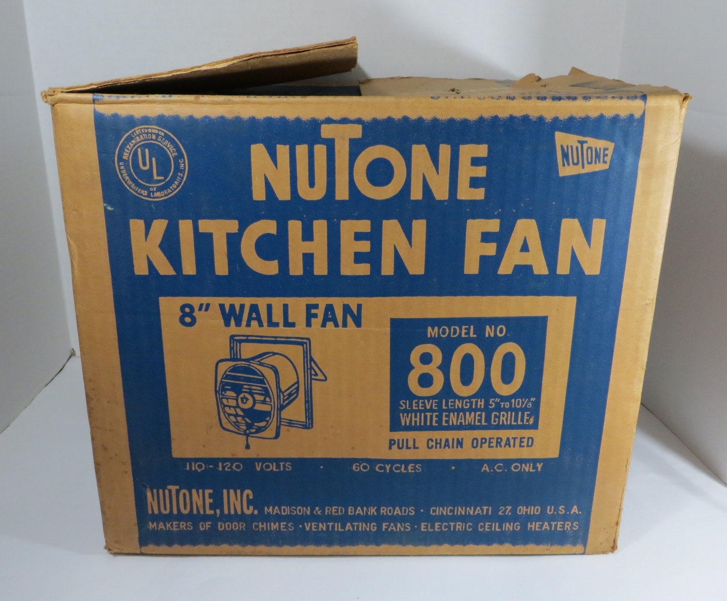 Vintage 1950s Kitchen Exhaust Fan Nutone 8 Inch Wall Vent Old Etsy