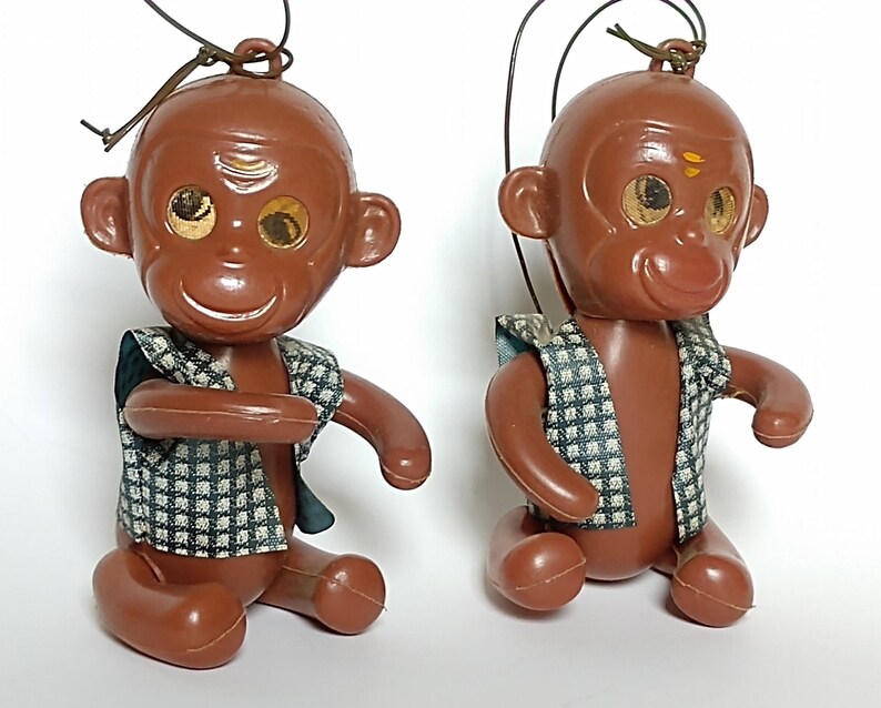 Vintage Plastic Monkey Toy Figure Carnival Prize Ornament Etsy