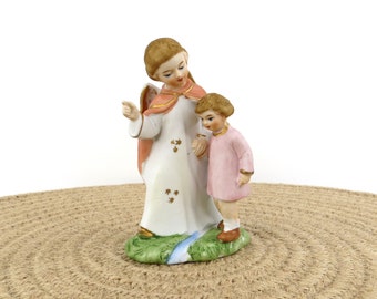Vintage Figurine Guardian Angel with Child by Sanmyro