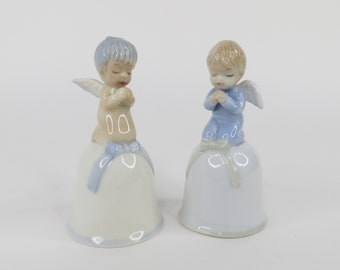 Two Praying Angel Bell Figurines by Nobel Ball