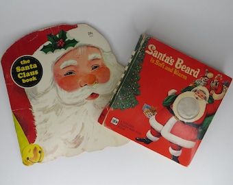 Vintage Childrens Christmas Books The Santa Claus and Santa's Beard is Soft & Warm