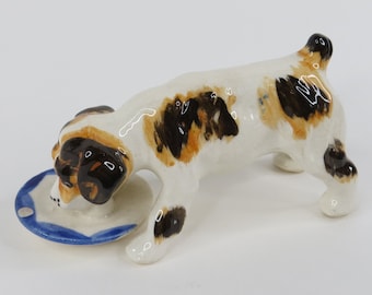 Vintage Eating Terrier Dog Figurine Occupied Japan