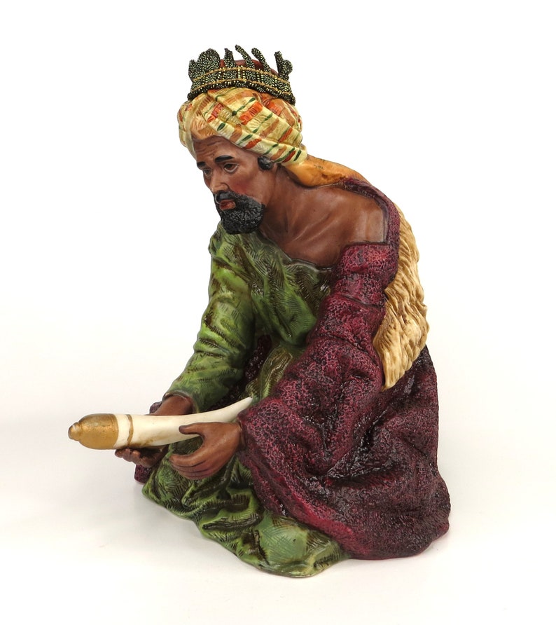 Large Porcelain King Nativity Figure O'Well Grandeur Noel Collection 7 in Replacement Wiseman image 6