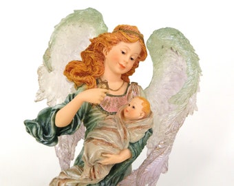 Vintage Guardian Angel with Baby Figurine Boyds Ariella and Child Motherhood 28219