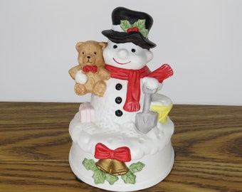 Vintage Frosty the Snowman Christmas Music Box Figurine