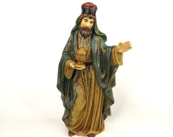 Large Porcelain King Nativity Figure O'Well Grandeur Noel Collection 10 5/8 in Replacement Wiseman