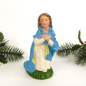 Vintage Paper Mach Virgin Mary Nativity Figure 4&quot; Made in Italy