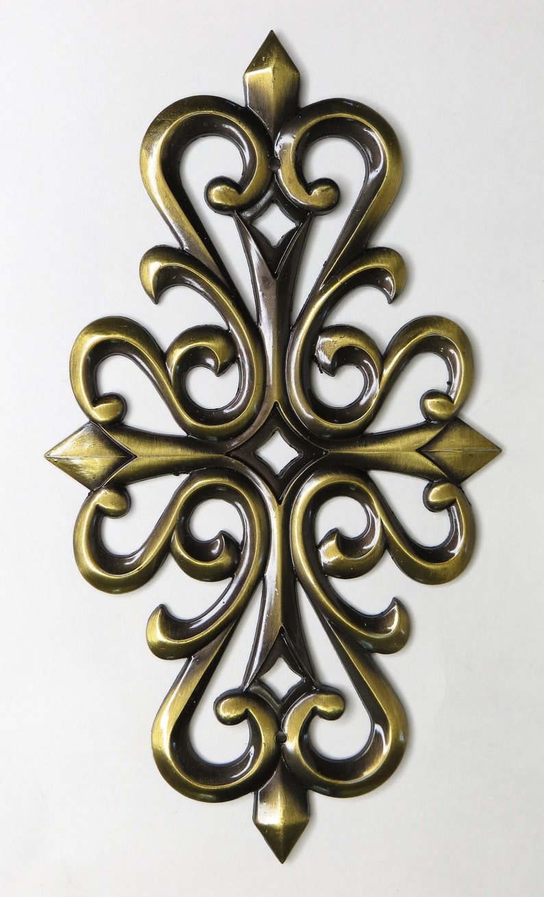 Vintage Drawer Pull Escutcheon Back Plate Antique Brass Finish Etsy