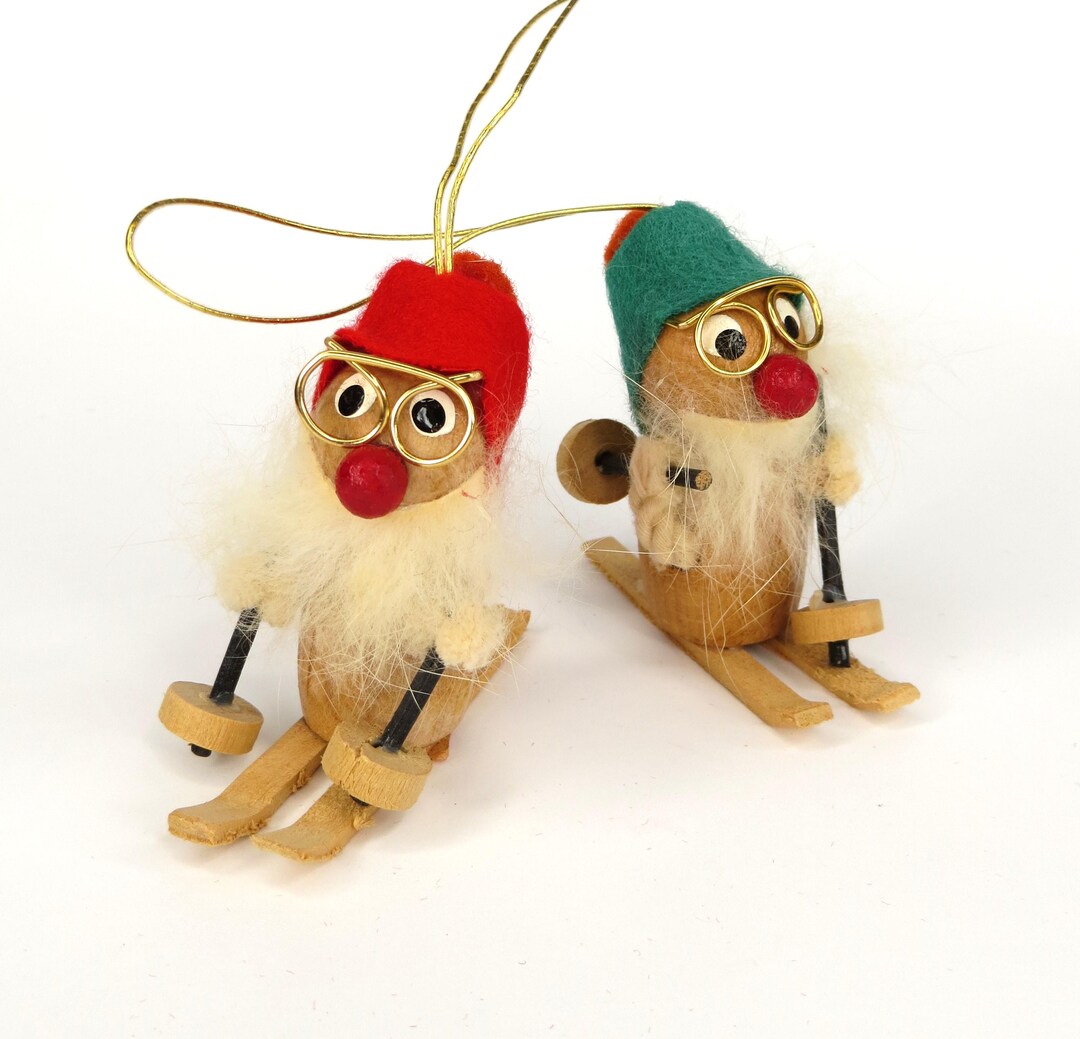 Vintage Kurt Adler Skiing Elf Gnome Christmas Tree Ornaments - Etsy