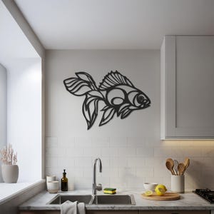 Metal Fish Wall Art: Modern Coastal Sculpture, Ocean Home Decor