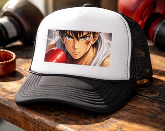 Anime Boxing Trucker Hat | Boxing Gym Cap | Gift for Boxer Boyfriend | Fitness Workout Hat | Gift for Boxing Lover | Boxing Fathers Day